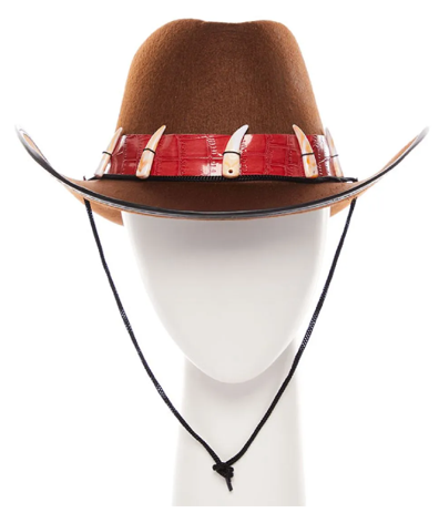 Brown Cowboy Hat with Teeth