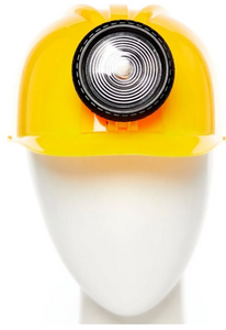 Yellow Construction Helmet with Light