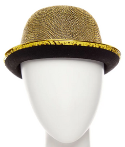 Gold Lurex Bowler Hat