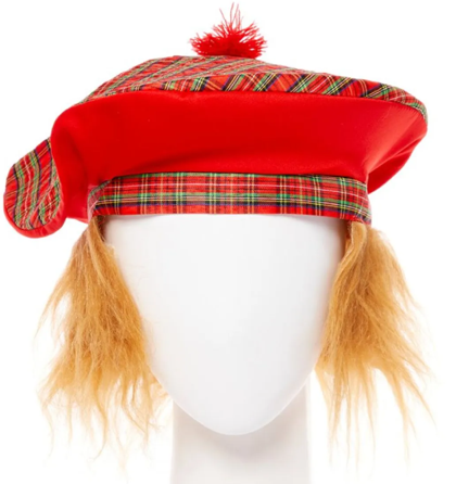 Red Tartan Tam o' Shanter Hat