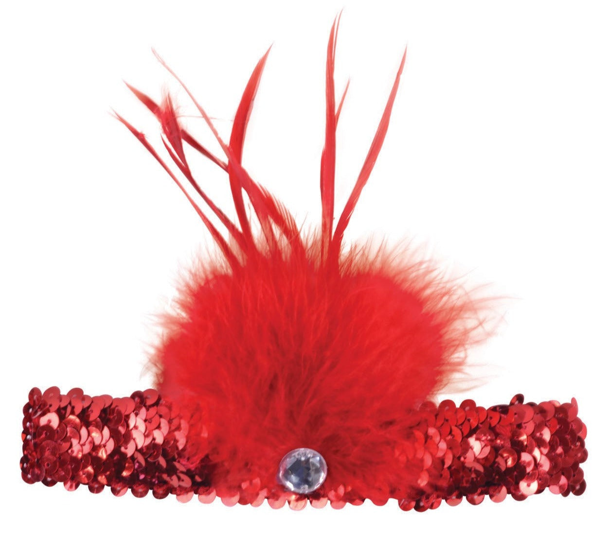 Flapper Headband - Red Sequin