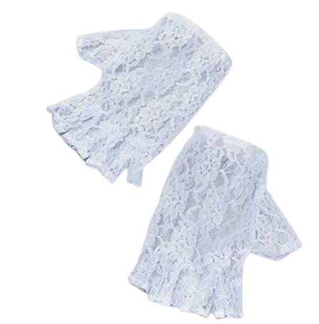 Gloves White Lace - Fingerless - adult