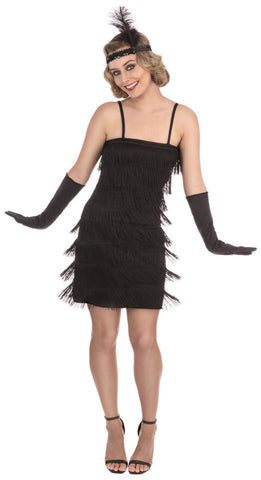 Flapper Dress - Black- Medium